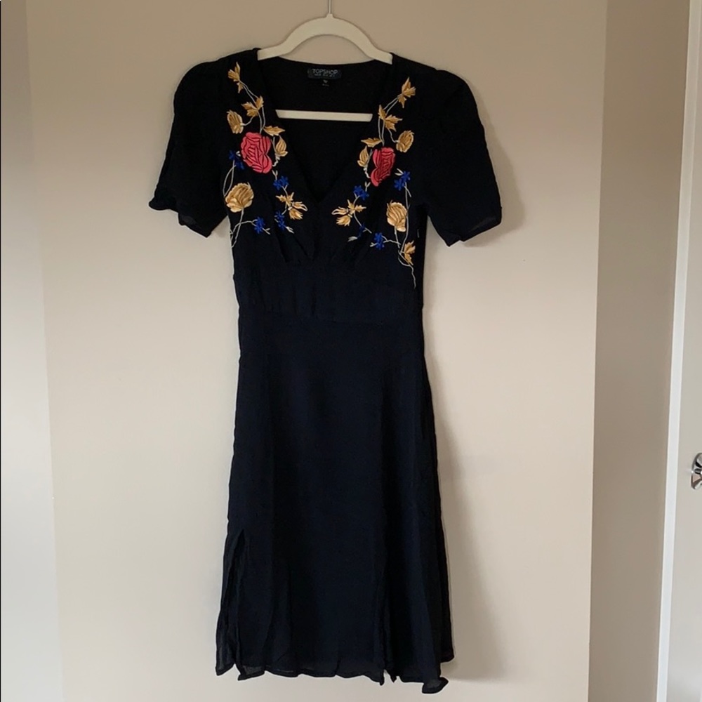 Topshop floral midi dress